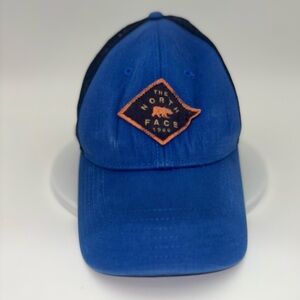 THE NORTH FACE Trucker Hat Baseball Cap Men's Blue Orange Diamond Bear 1966